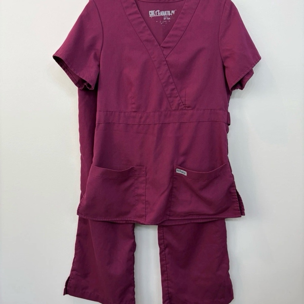 Grey's Anatomy Women's Scrub Set - Burgundy xxs petite